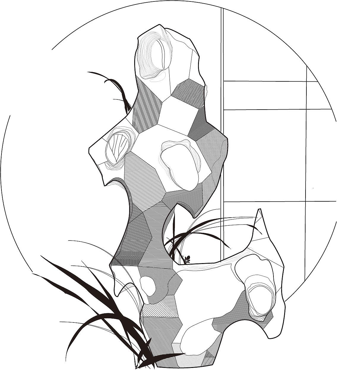 ai 插画 黑白线稿