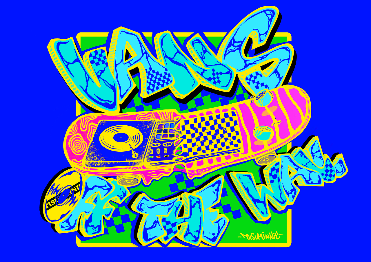 Vans DJ棋盘插画（图ZMTc0NTkwMzI4） - 新锐潮流插画 - 站酷设计师Tiffsuminnie原创素材 - 站酷ZCOOL