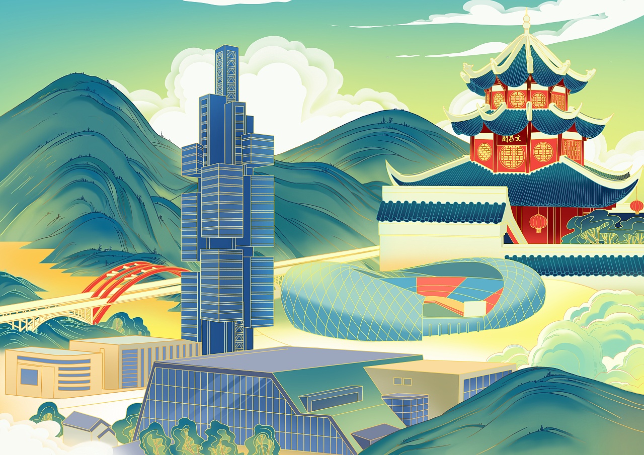 贵阳印象|插画|商业插画|洋洋ling啊 - 原创作品 - 站酷 (zcool)