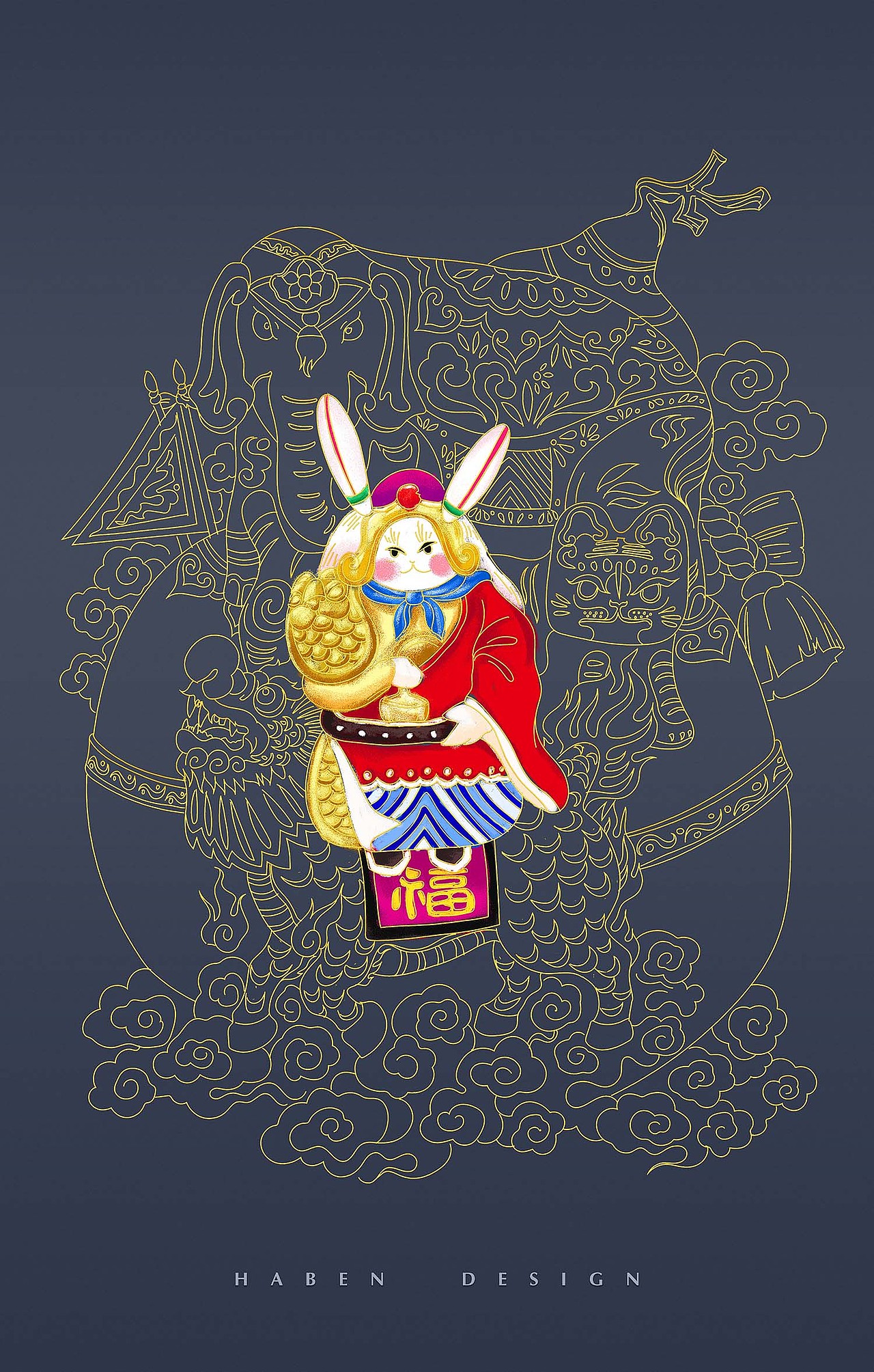 老北京兔儿爷（图ZMjAzMTU0OTIw） - 创作习作 - 站酷设计师王小五是只喵原创素材 - 站酷ZCOOL