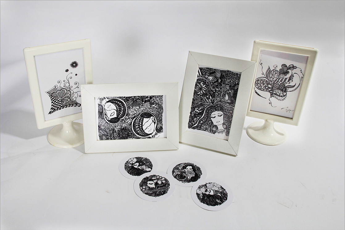 《花·女子》系列装饰插画成品和相关衍生品（图ZNjU0NDE5ODA=） - 艺术插画 - 站酷设计师肥_小鱼原创素材 - 站酷ZCOOL