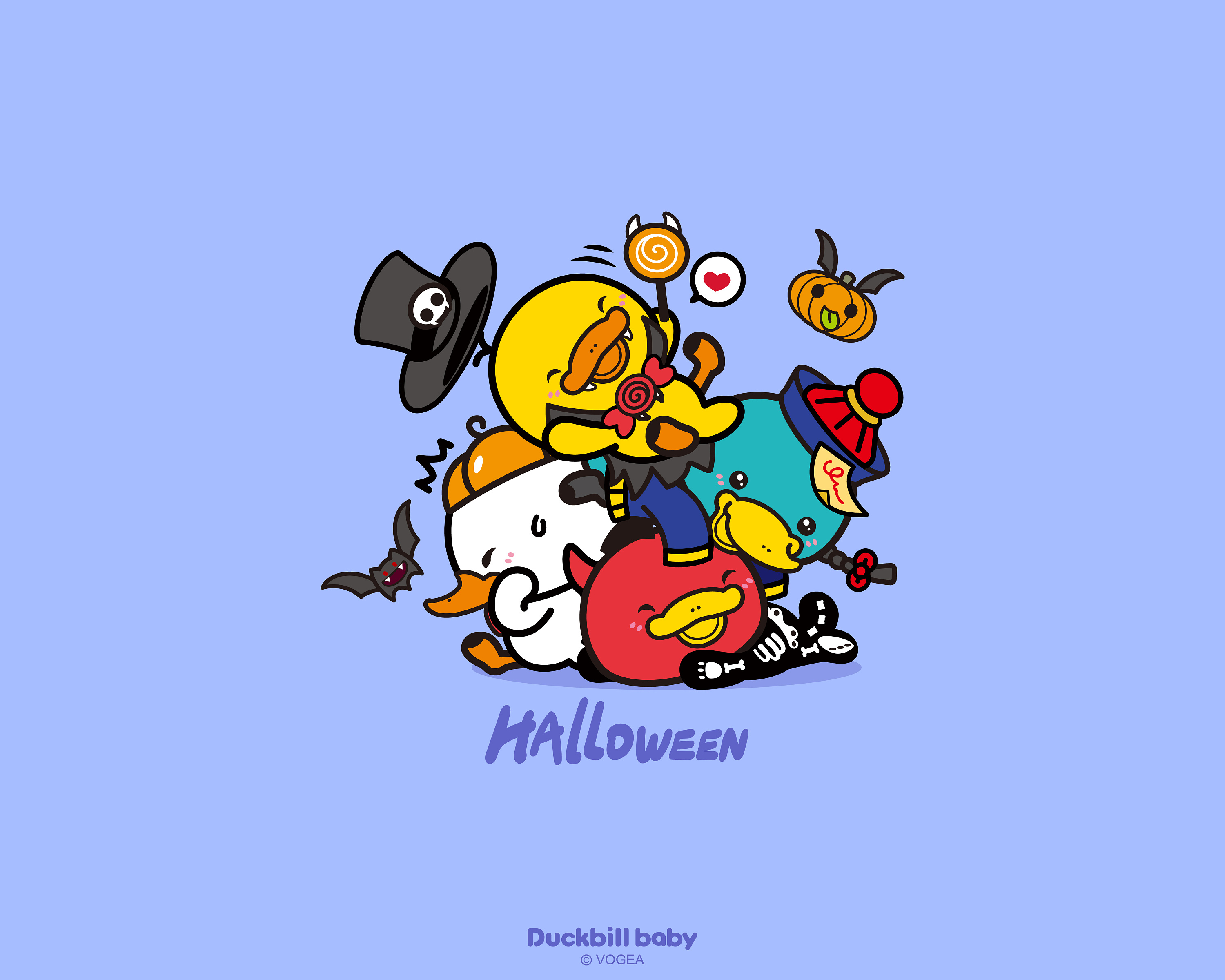 鸭嘴兽宝贝可爱万圣节壁纸