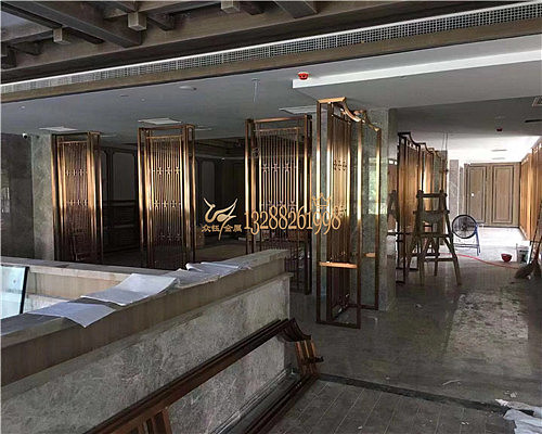 售部处大型不锈钢仿古铜景墙 特色景墙