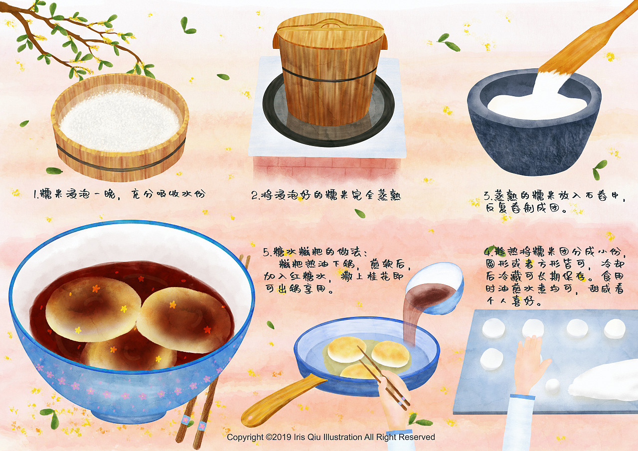 人间风味美食制作系列插画