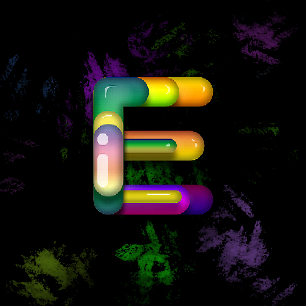 彩虹玻璃糖果字母