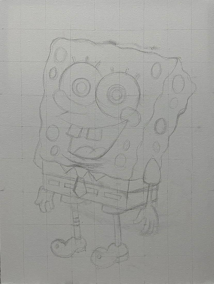 机械海绵宝宝 丙烯手绘