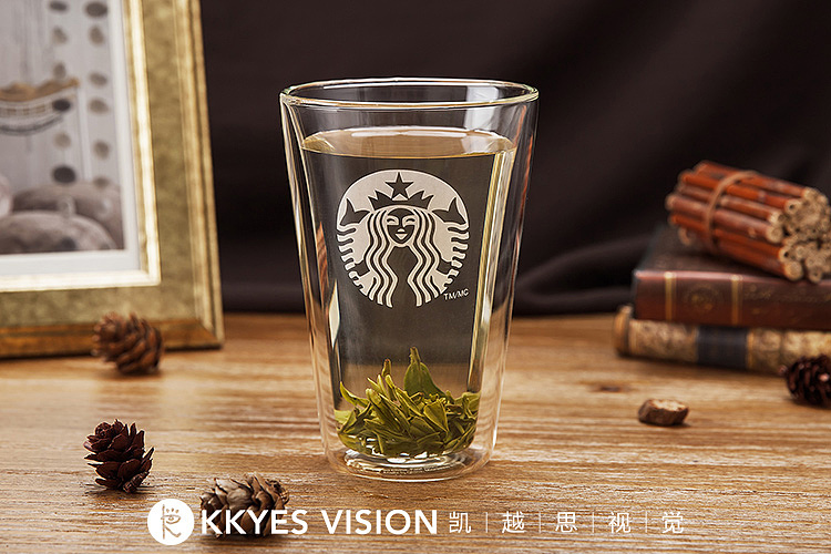 星巴克咖啡杯 双层玻璃杯 水杯 茶杯 杯子 静物拍摄产品图片摄影