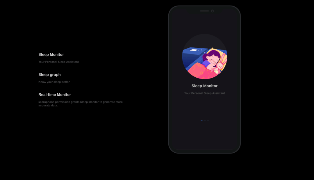 Sleep Monitor（图ZMjQxNjIxNTQ0） - APP界面 - 站酷设计师美珍原创素材 - 站酷ZCOOL