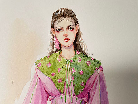 水彩时装画——春天的颜色