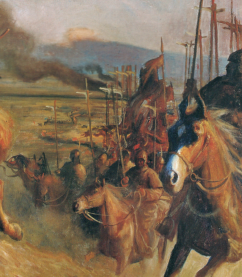 油画作品《霍去病收复河西》