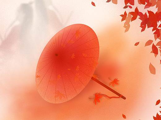 红色纸伞