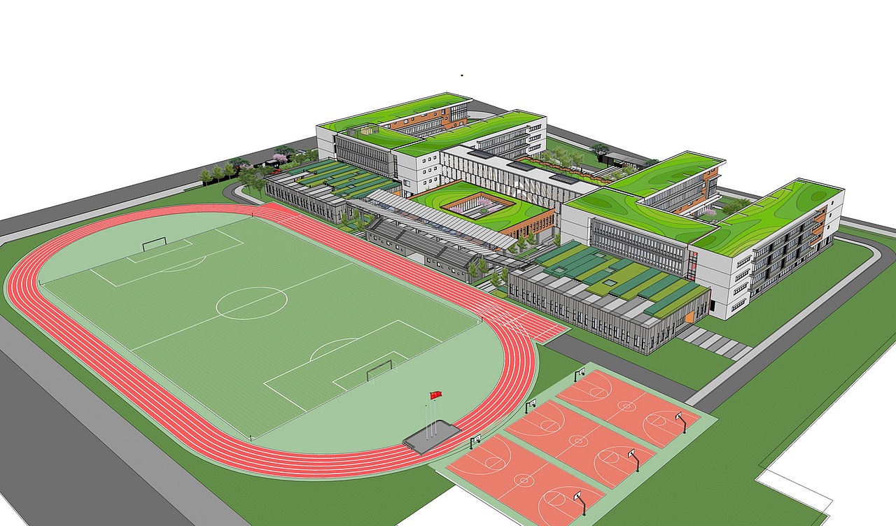 银基国际实验中学+景观SU模型下载