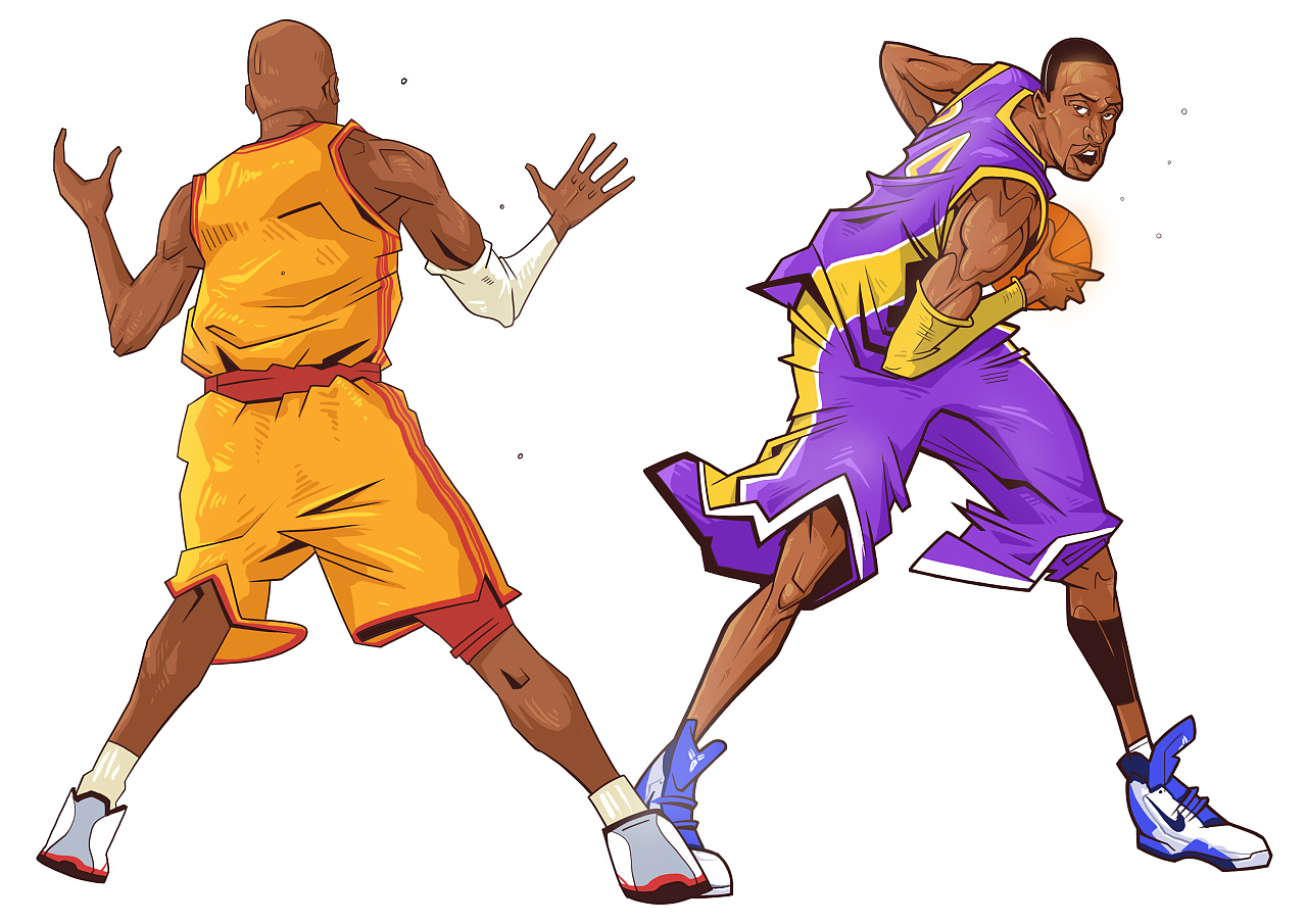 NBA漫画肖像系列·湖人 科比_NBA乐爷-站酷ZCOOL