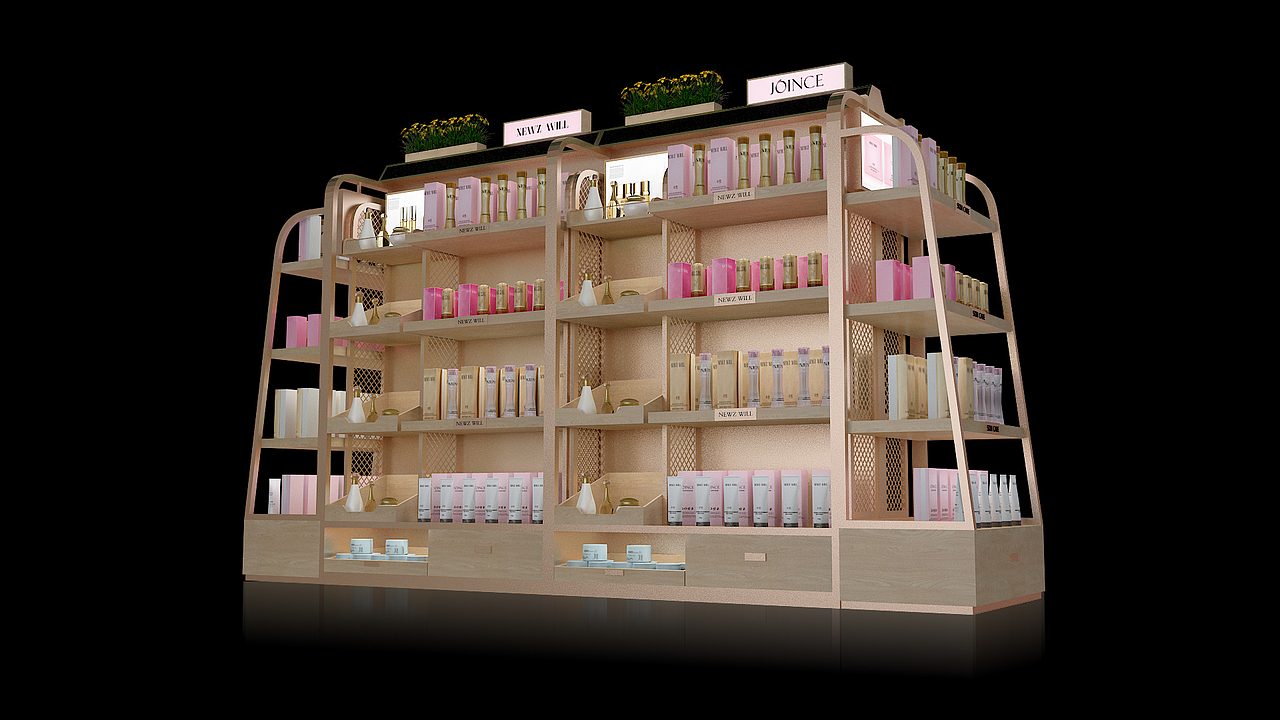上海化妆品店设计丨卓皙效果图（图ZMTYxMjg0MjA0） - 展陈设计 - 站酷设计师品牌设计Calvin原创素材 - 站酷ZCOOL