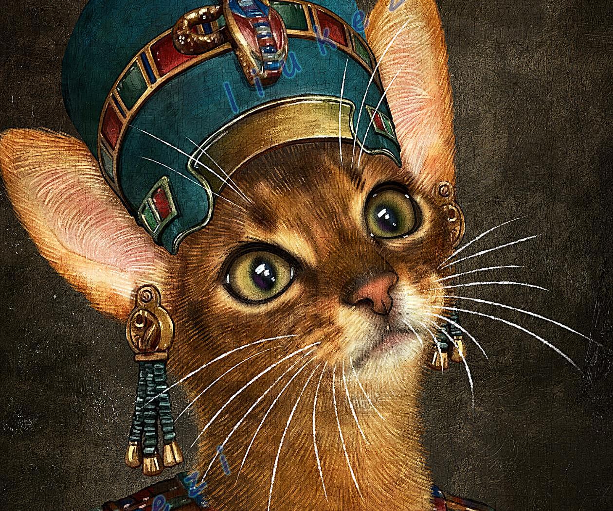 神圣之物"(阿比西尼亚猫)古埃及猫的后裔上海/插画师/2年前/1034浏览