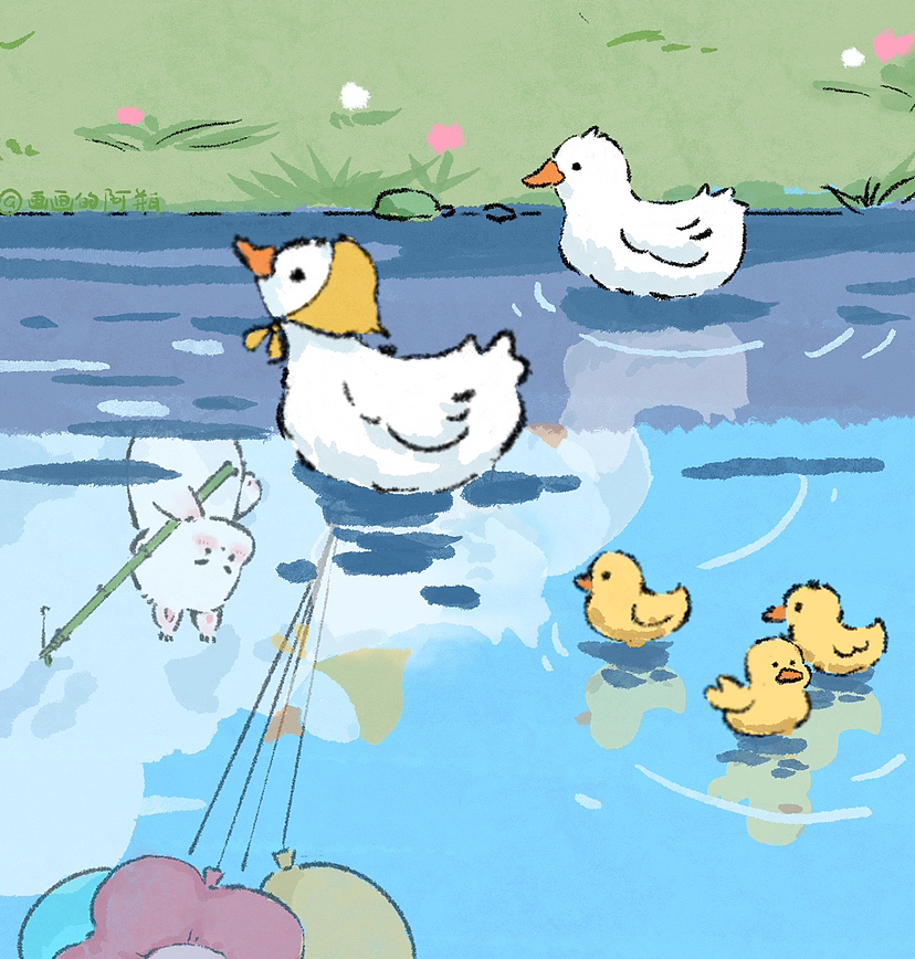 春暖花开,古风可爱小动物插画合集