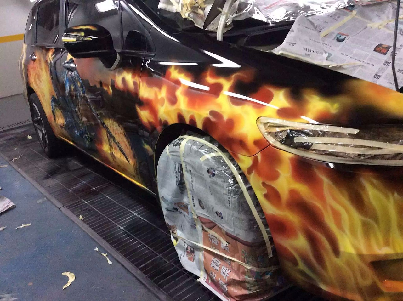 自己纯手给汽车做了一次全车彩绘（附绘画全过程技术）（图ZMTAyNjI3MTky） - 绘画 - 站酷设计师和尚画画8585原创素材 - 站酷ZCOOL