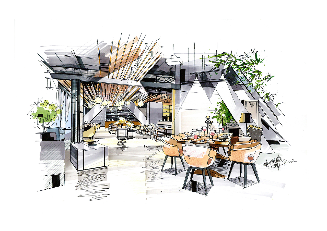 室内手绘优秀作品欣赏（六）