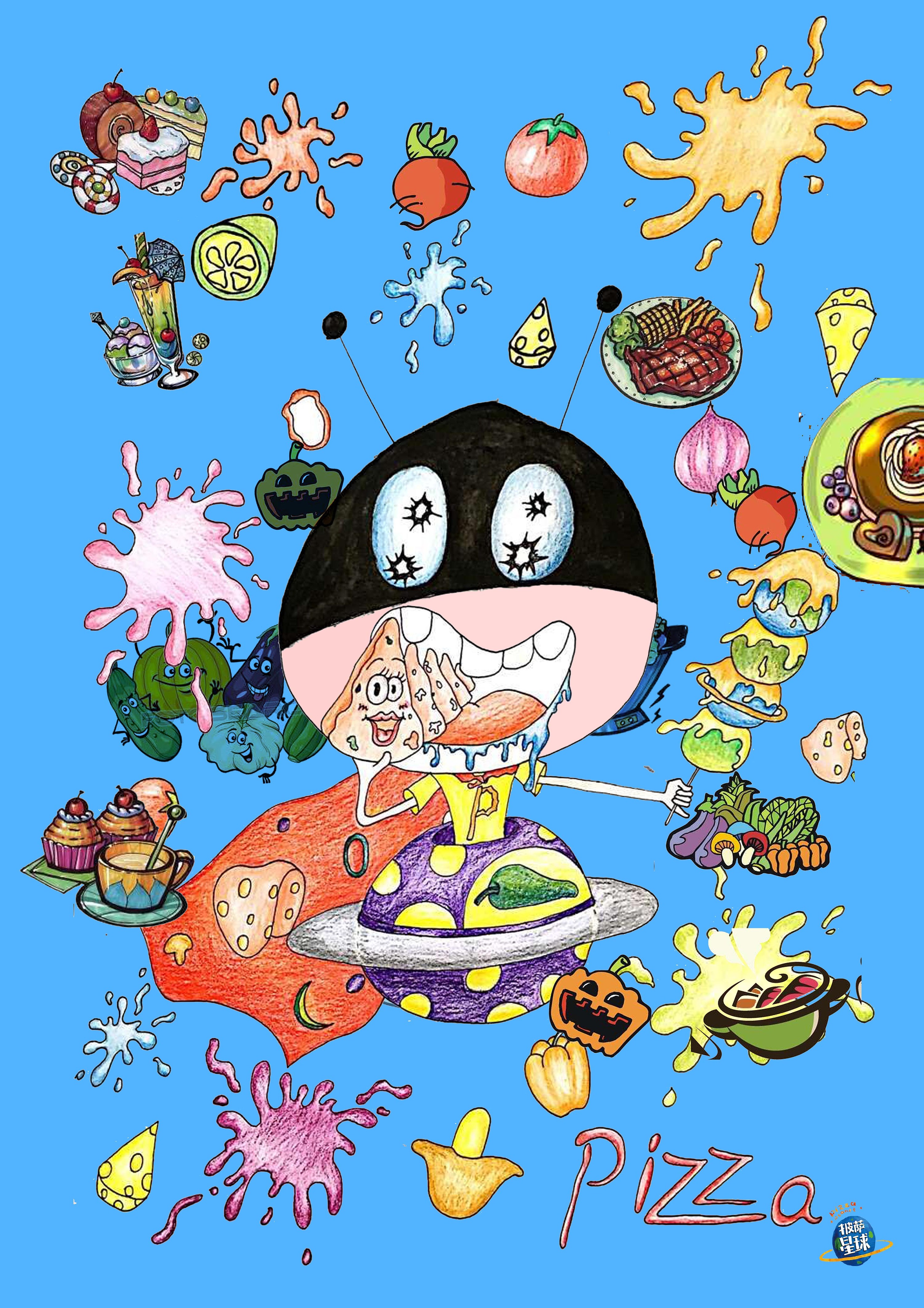 披萨海报 美食招贴 披萨星球大学生广告设计