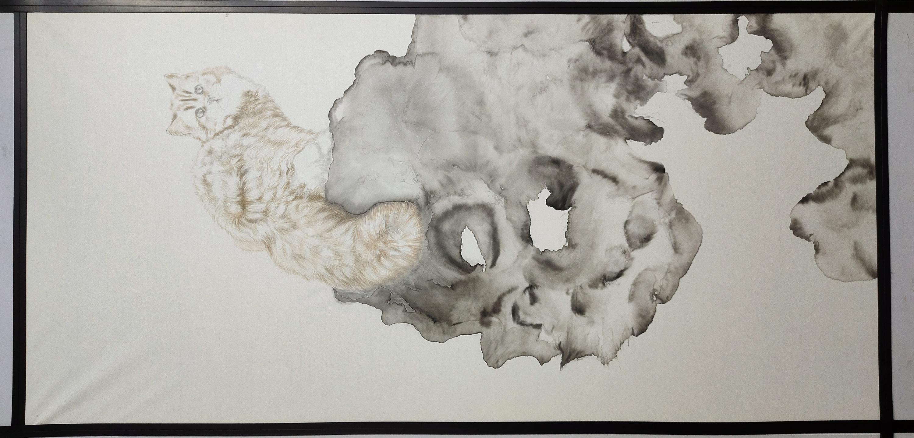 四尺整张生宣工笔猫|纯艺术|绘画|诸暨画家张建平