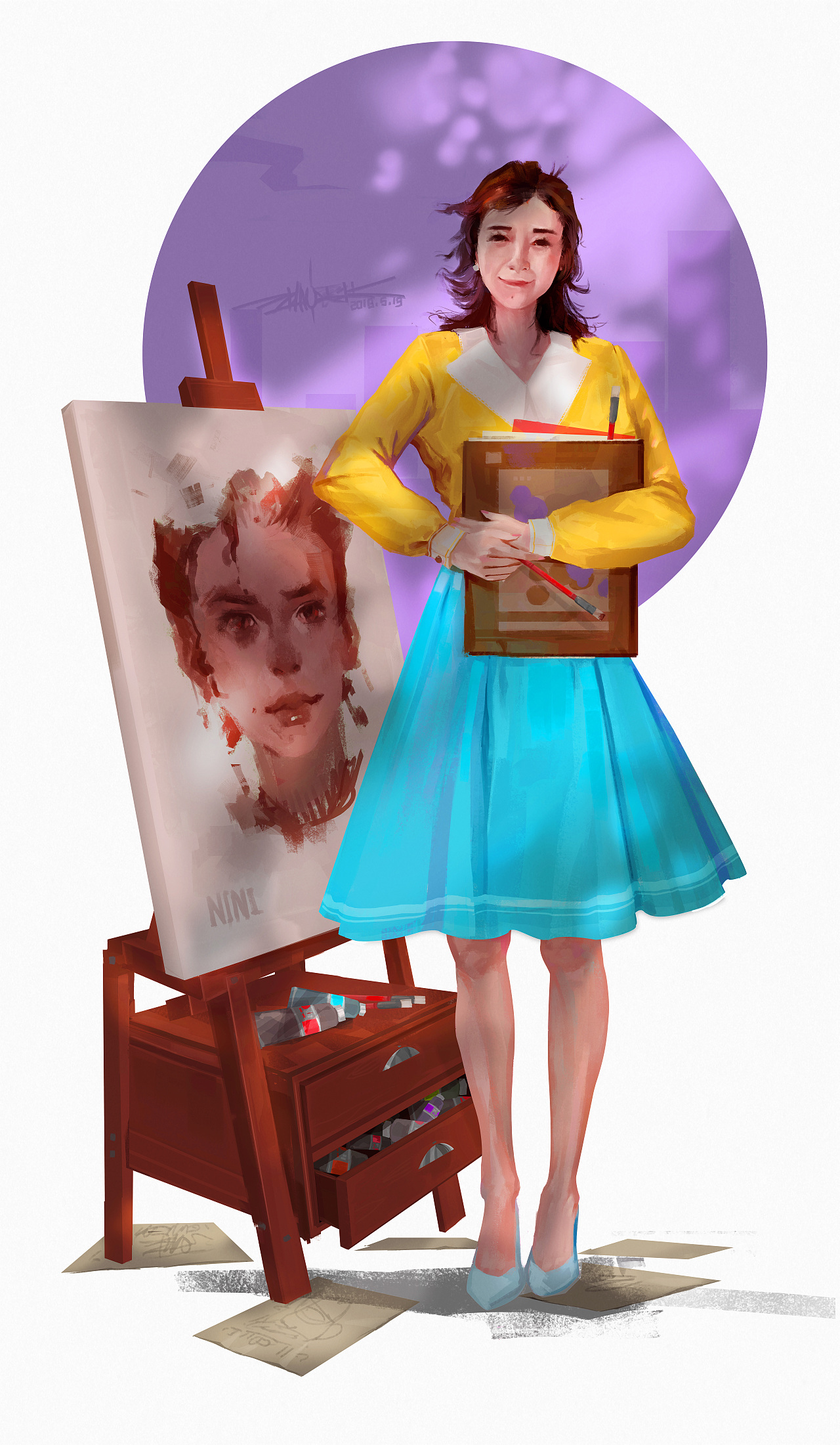 赵震北手绘的の101个女孩