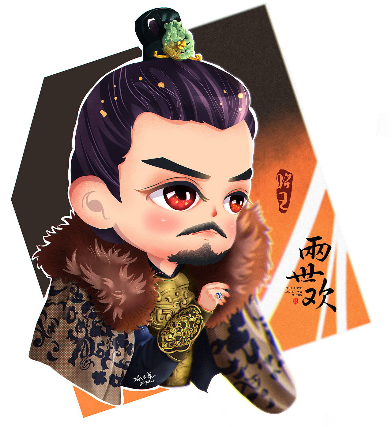 两世欢·昭王（图ZMTk3MTM2NDY4） - 艺术插画 - 站酷设计师怪兽兔设计冰小泉原创素材 - 站酷ZCOOL