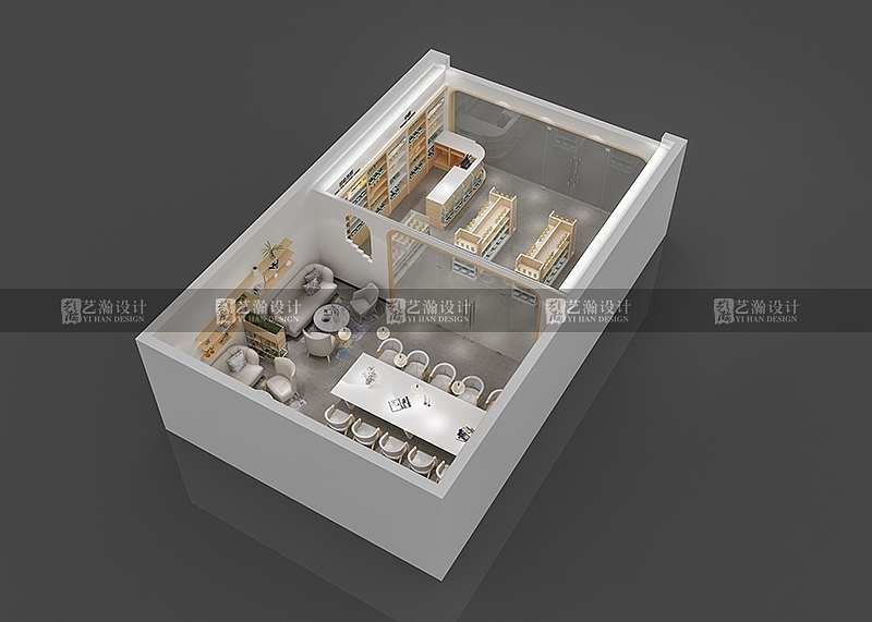 美容药店设计效果图设计化妆品理发店铺装修设计（图ZMjYzNzY1NTM2） - 商业空间设计 - 站酷设计师艺瀚设计中心原创素材 - 站酷ZCOOL