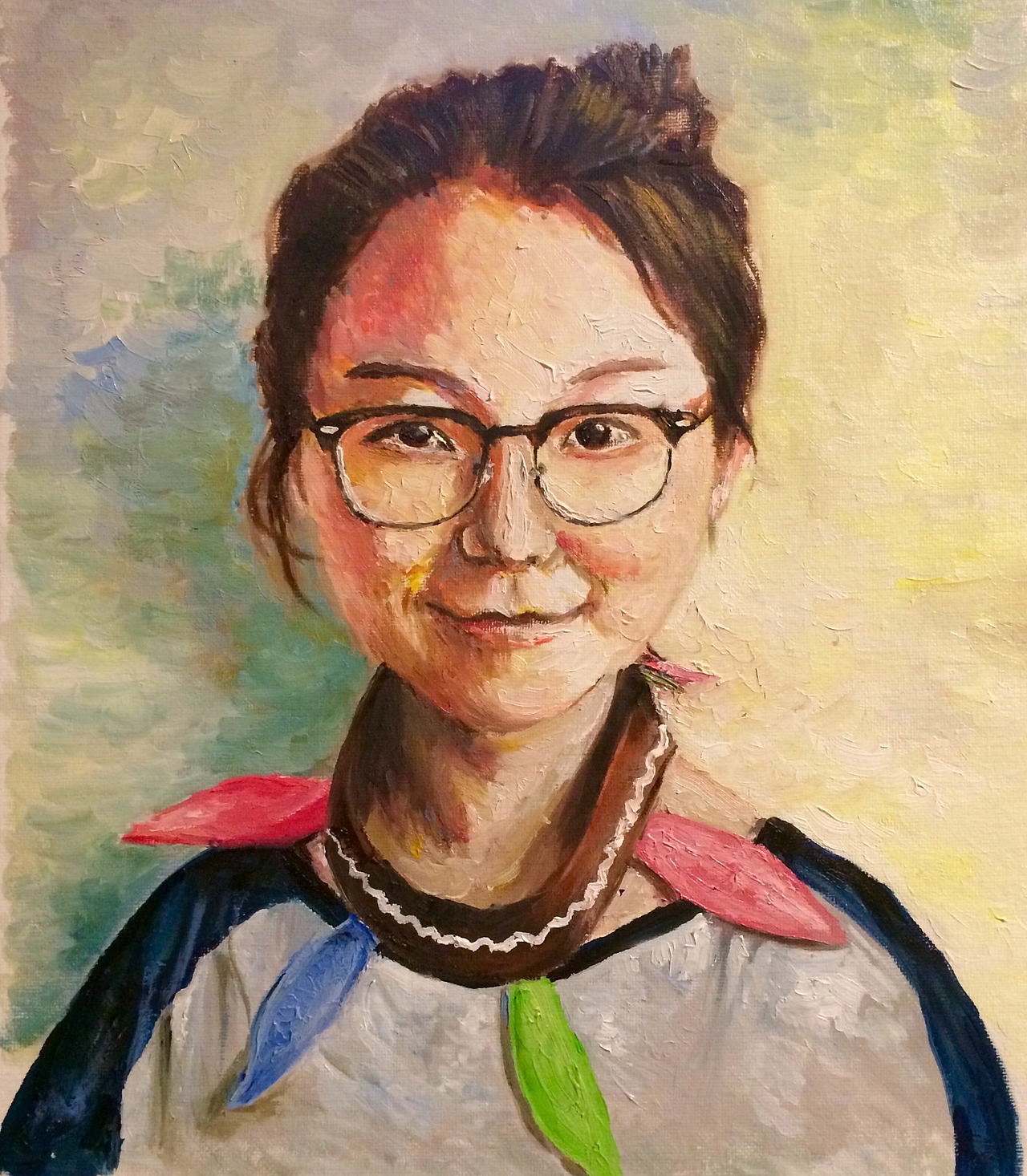 油画棒人物小画一组