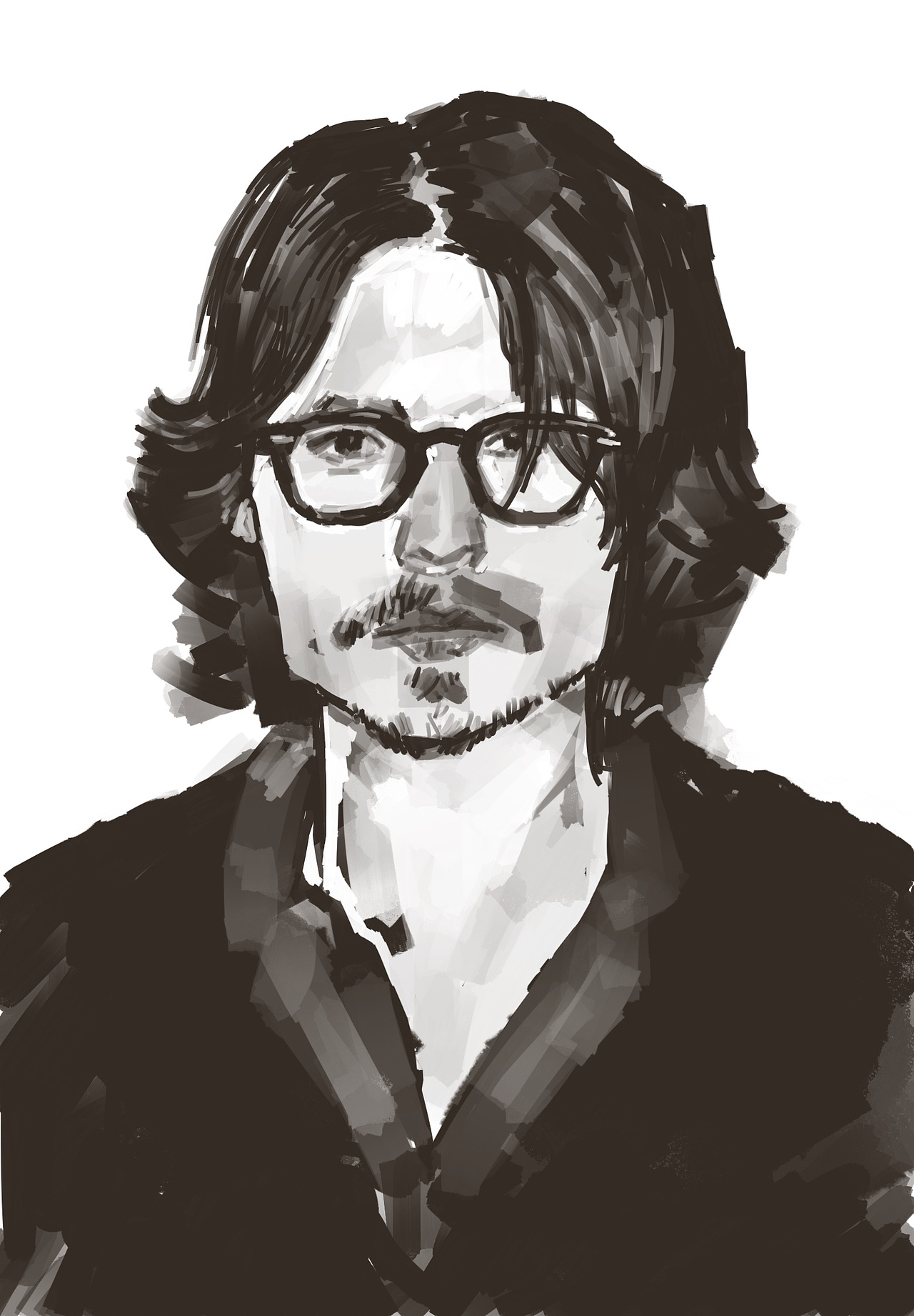 约翰尼德普插画（图ZMzYyNTAzNTA0） - 创作习作 - 站酷设计师清蒸心料原创素材 - 站酷ZCOOL