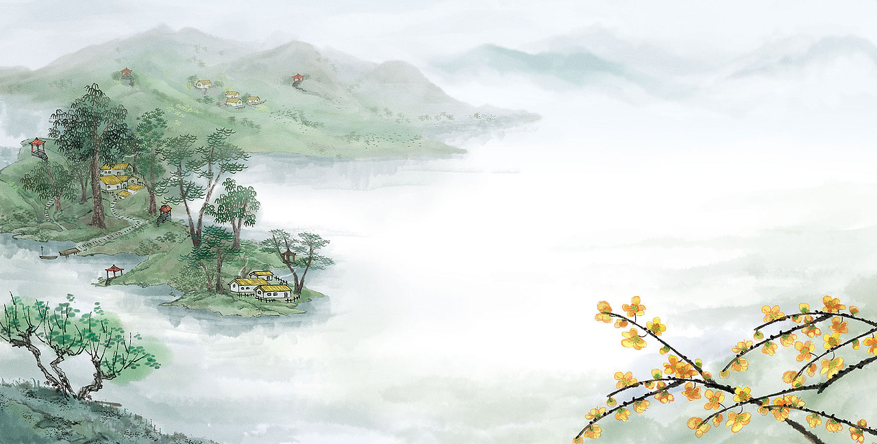 水墨画《小古文-我的第一套部编版文言文背诵书》