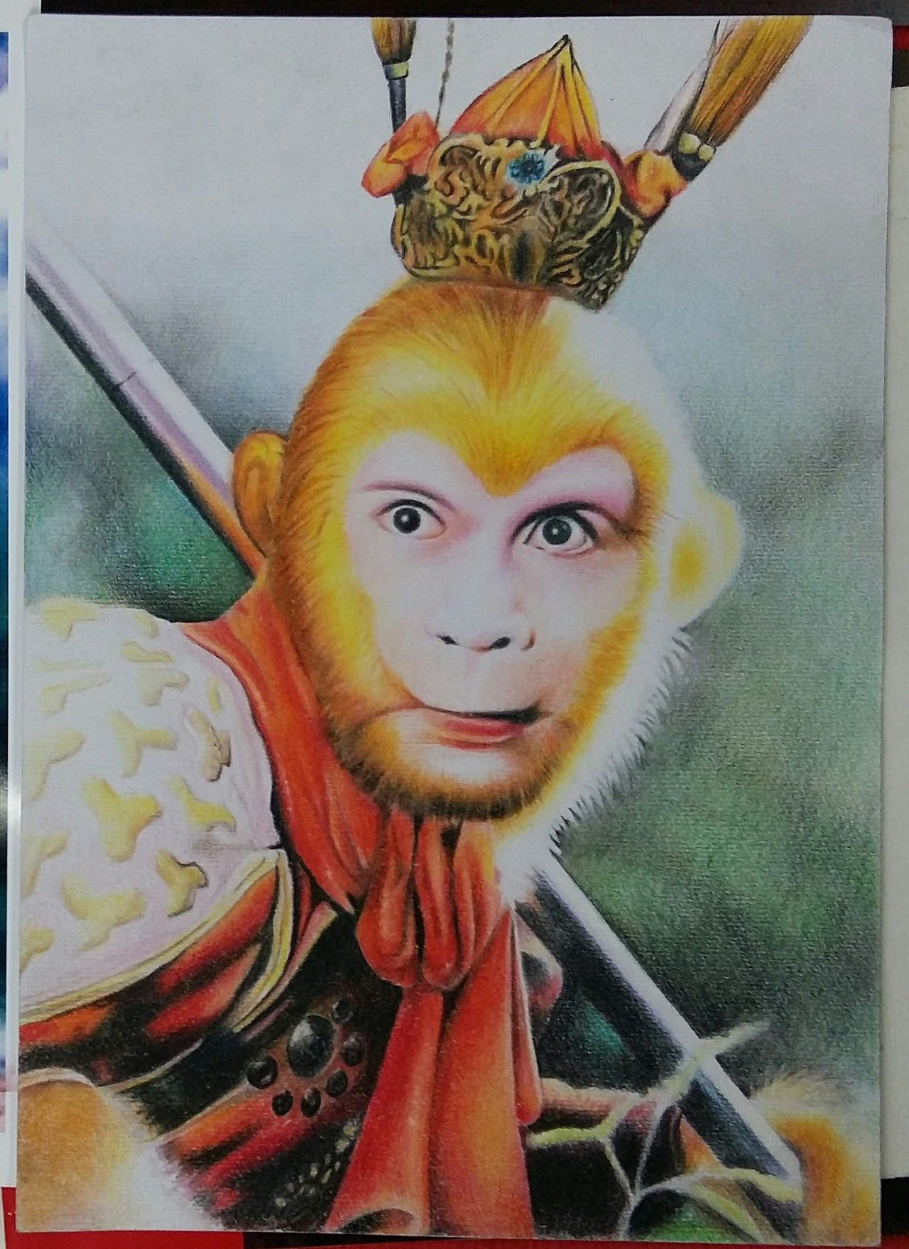 第一次画彩铅～～齐天大圣!