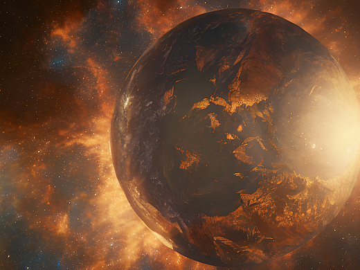 #站酷梦笔#宇宙，太阳环绕地球，震撼，清晰，虚幻引擎（个人主页-ZNjM3NzE3NTI=） - AI作品 - 站酷设计师遇见小布丁原创素材 - 站酷ZCOOL