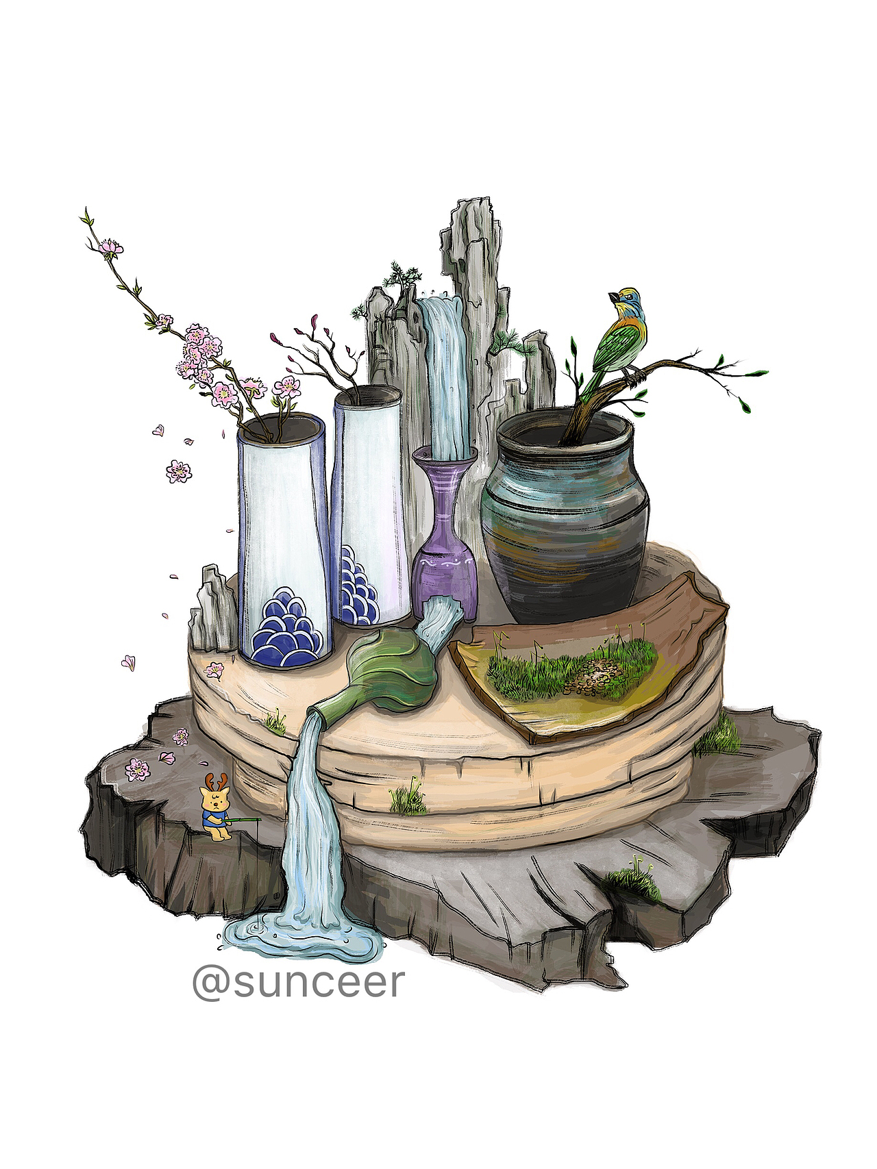 陶艺创意插画（图ZMTAyNzU4Mzk2） - 艺术插画 - 站酷设计师sunceer原创素材 - 站酷ZCOOL