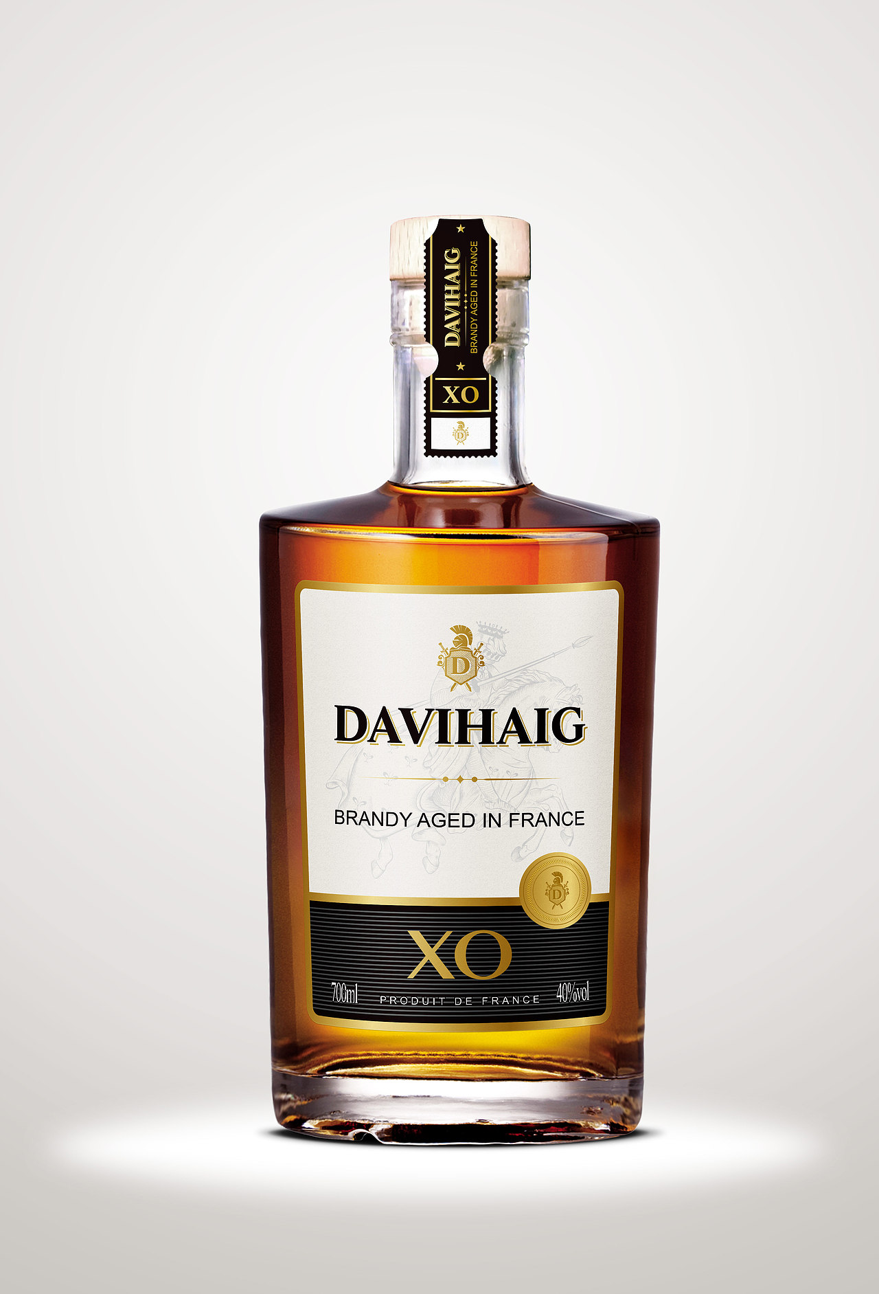 大卫翰格白兰地系列酒标设计