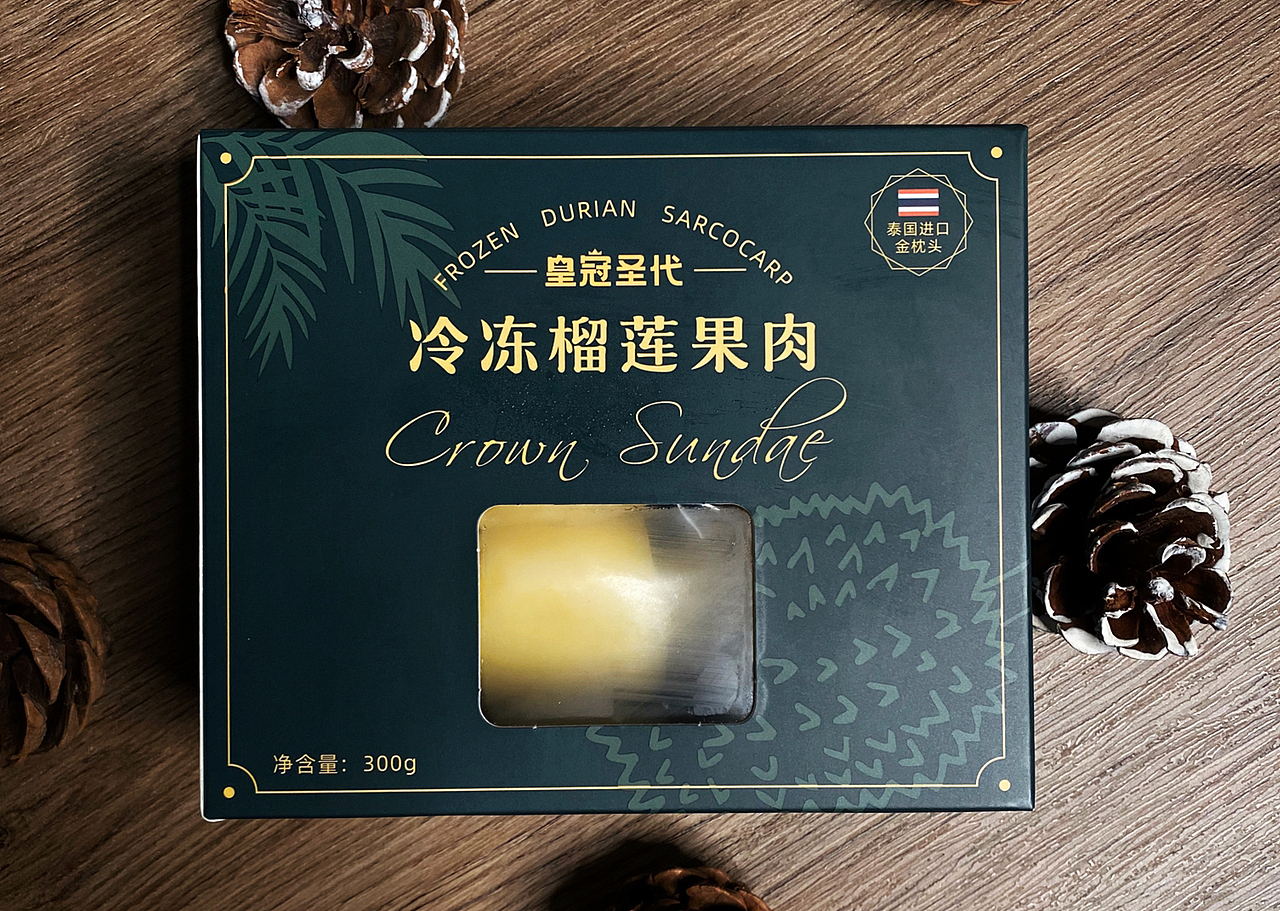 品牌丨CROWN SUNDAE 冷冻榴莲果肉品牌包装设计（图ZMjMwODA1MDk2） - 品牌 - 站酷设计师Wakey_蒋醒醒原创素材 - 站酷ZCOOL