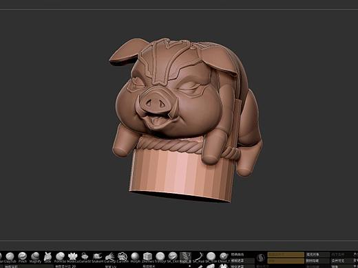zbrush-猪卡通模型制作 建模雕刻