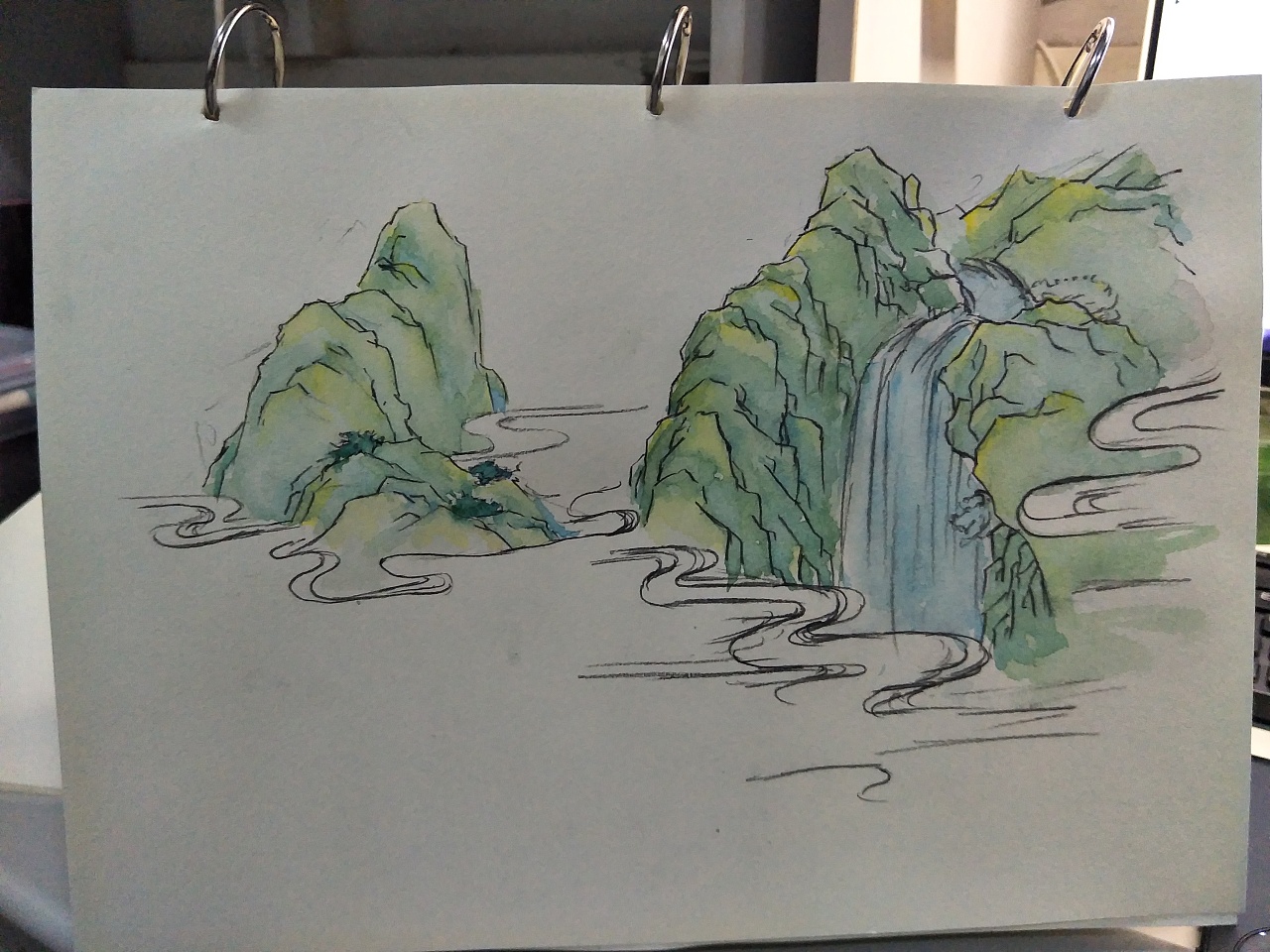 中国风山石手绘速写稿|插画|绘本|落叶1998 - 原创作品 - 站酷 (zcool