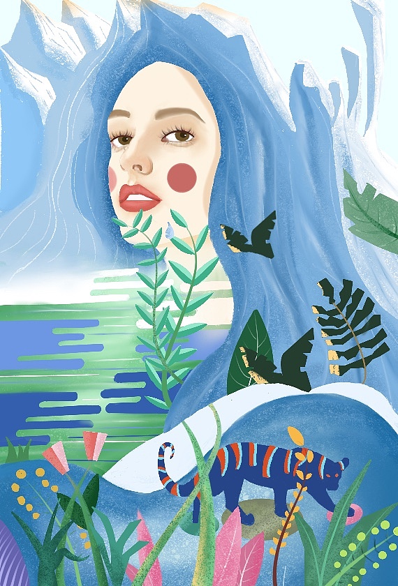 自然堂冰肌水|插画|创作习作|路还长cl - 原创作品 - 站酷 (zcool)