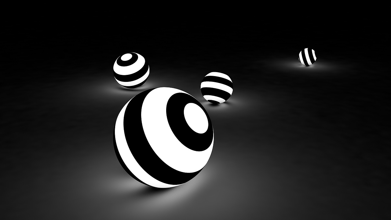 黑白渐变发光球