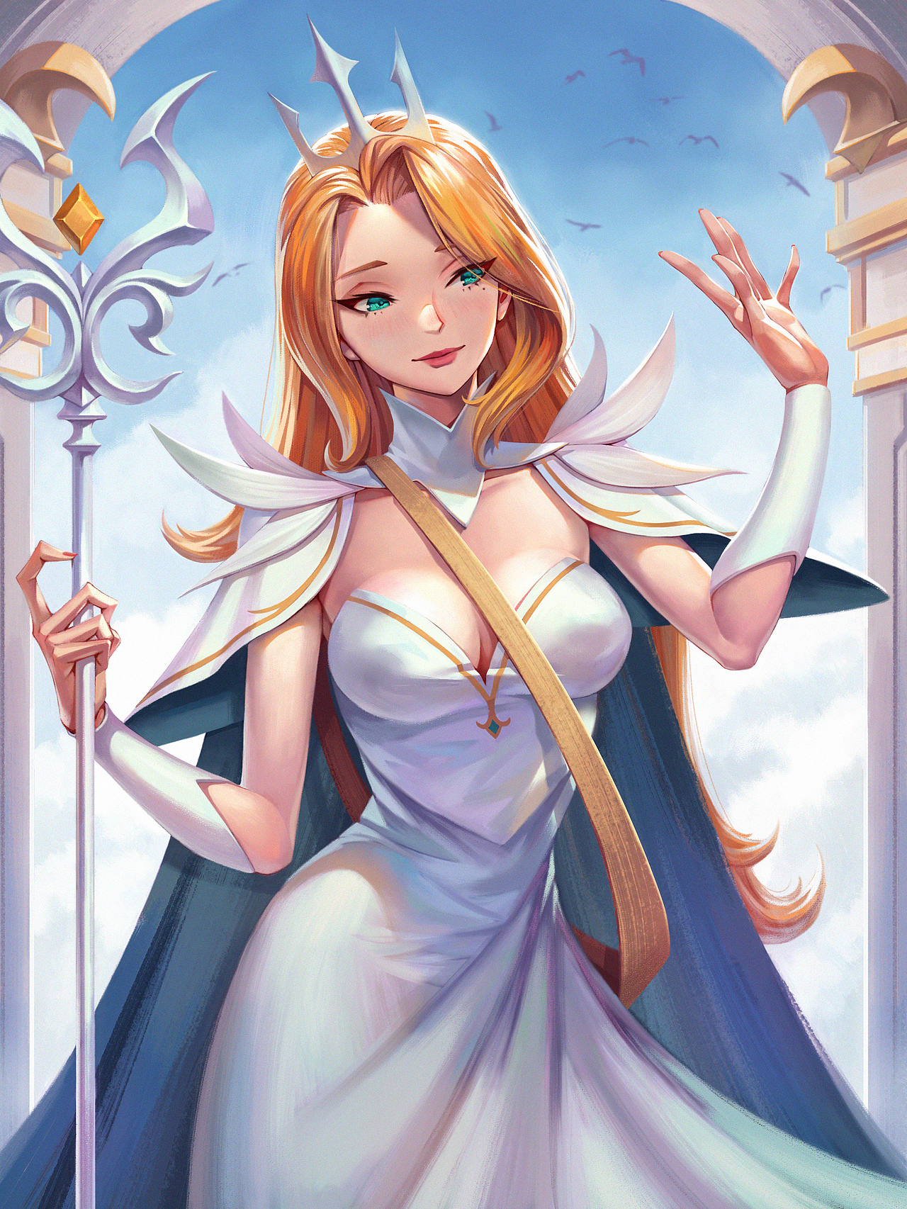 剑与远征耀光祭司贝琳达同人绘制