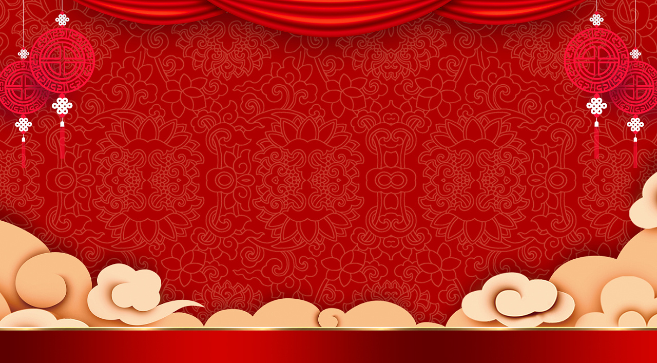 简约红色中国新年背景