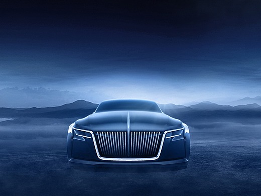 红旗概念车matte painting