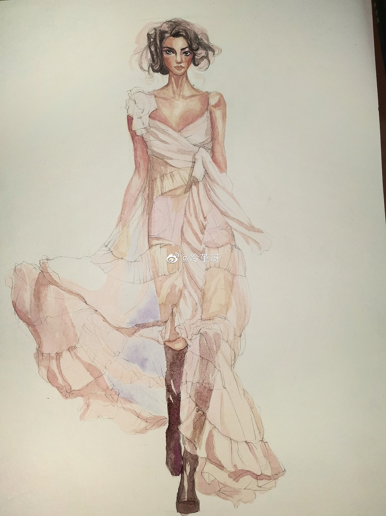 服装水彩效果图 教程