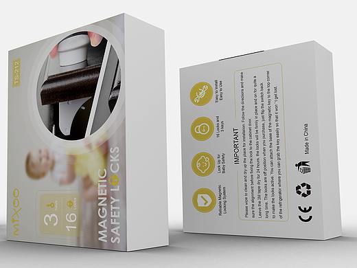 亚马逊儿童磁锁包装盒设计