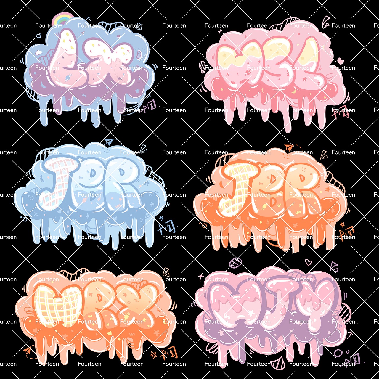 字母涂鸦（图ZMjI5NTE0NTcy） - 新锐潮流插画 - 站酷设计师没有舍曲林原创素材 - 站酷ZCOOL