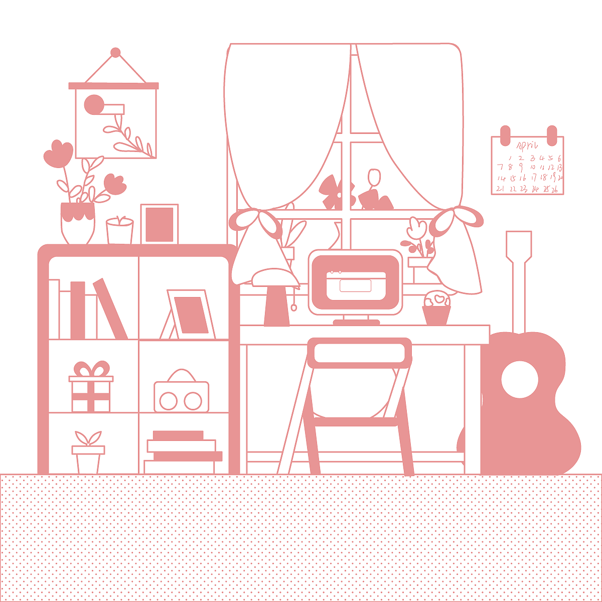 扁平家居插画（图ZMjUzNDU0NDg0） - 创作习作 - 站酷设计师艺籽er原创素材 - 站酷ZCOOL