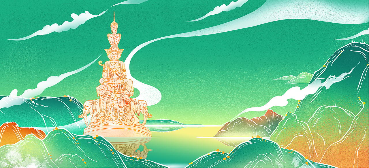 峨眉山金顶茶叶包装|插画|商业插画|4400_ - 原创作品 - 站酷 (zcool)