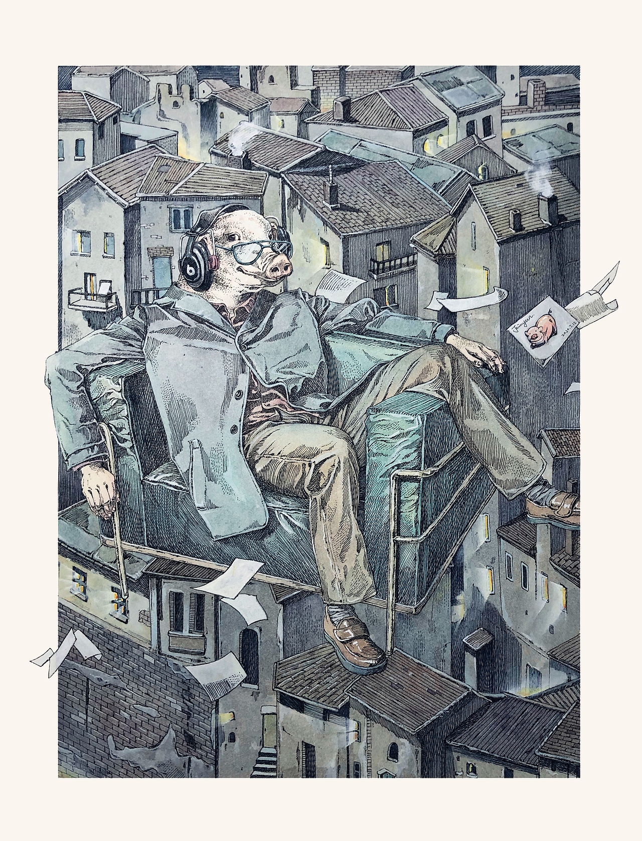 失重|插画|创作习作|黄金茂林_原创作品-站酷zcool