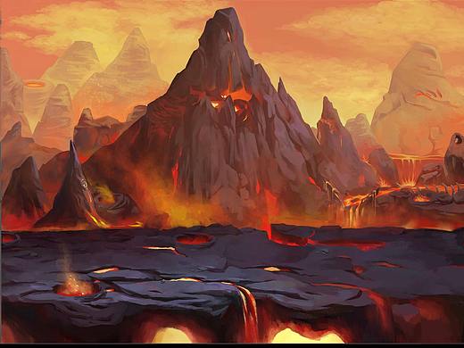 游戲場景練習(xí)火山與叢林（個(gè)人主頁-ZMzQ3MTExMTY=） - 游戲原畫 - 站酷設(shè)計(jì)師不喜歡番茄炒雞蛋原創(chuàng)素材 - 站酷ZCOOL