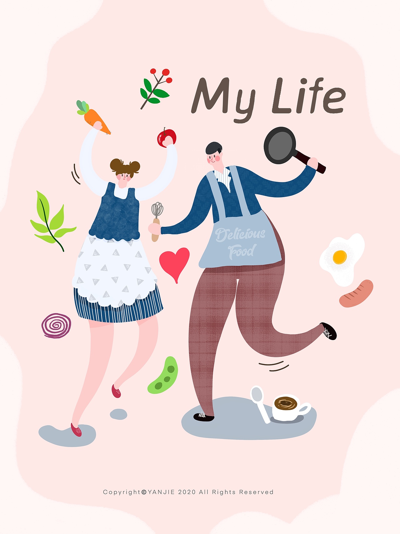 My Life系列插画（图ZMTk1NTU1MzM2） - 商业插画 - 站酷设计师涂小染YANJIE原创素材 - 站酷ZCOOL